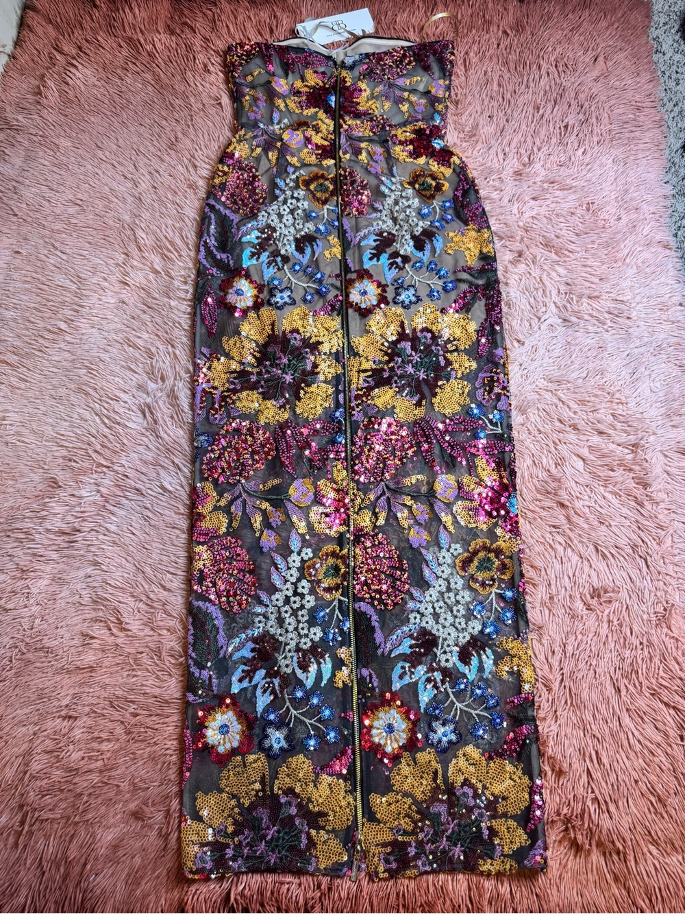 NWT Bronx & Banco Dahlia Sequin Multi Color Maxi Dress. Size 10/XL - Picture 13 of 16